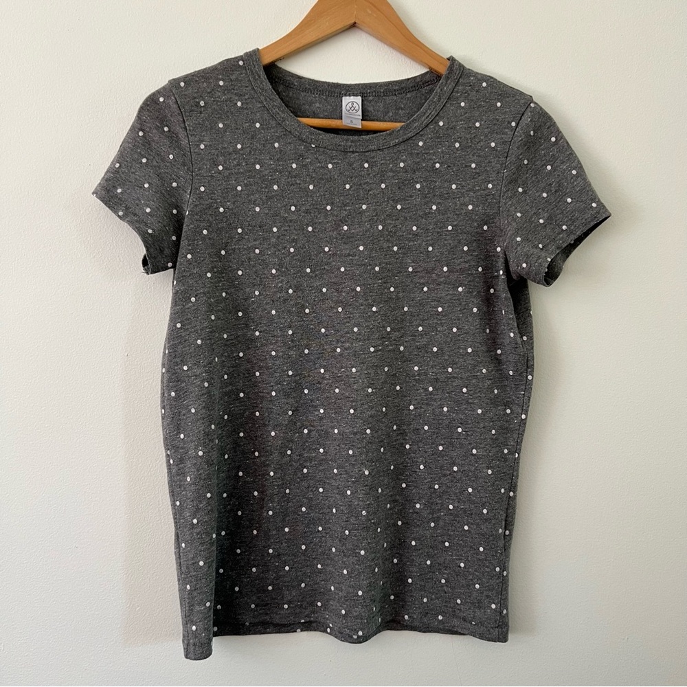 ALTERNATIVE Polka Dot Gray T-Shirt, Small